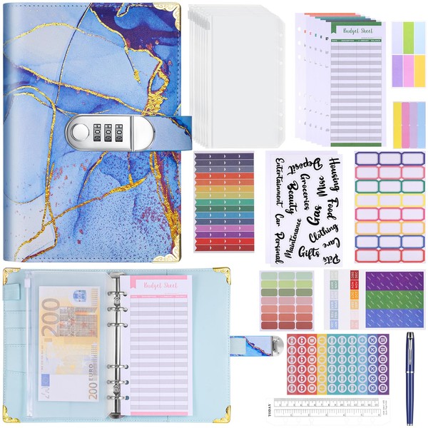 JIANTA A6 Binder Set, Budget Planner with Lock, Savings Challenge