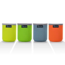 Beautyflier Pack of 4 Anti-Slip Embossed Neoprene Bottle Insulator Sleeve Thick Collapsible Drink Can Sleeve Cover For Camping Party