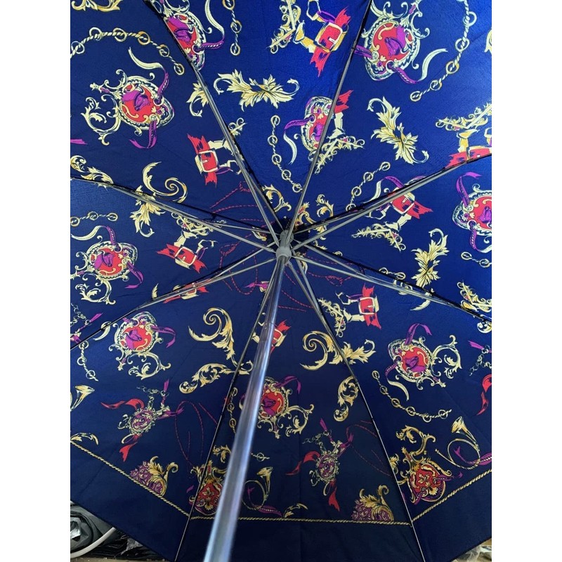 Telescopic Patterned Umbrella (Blue)