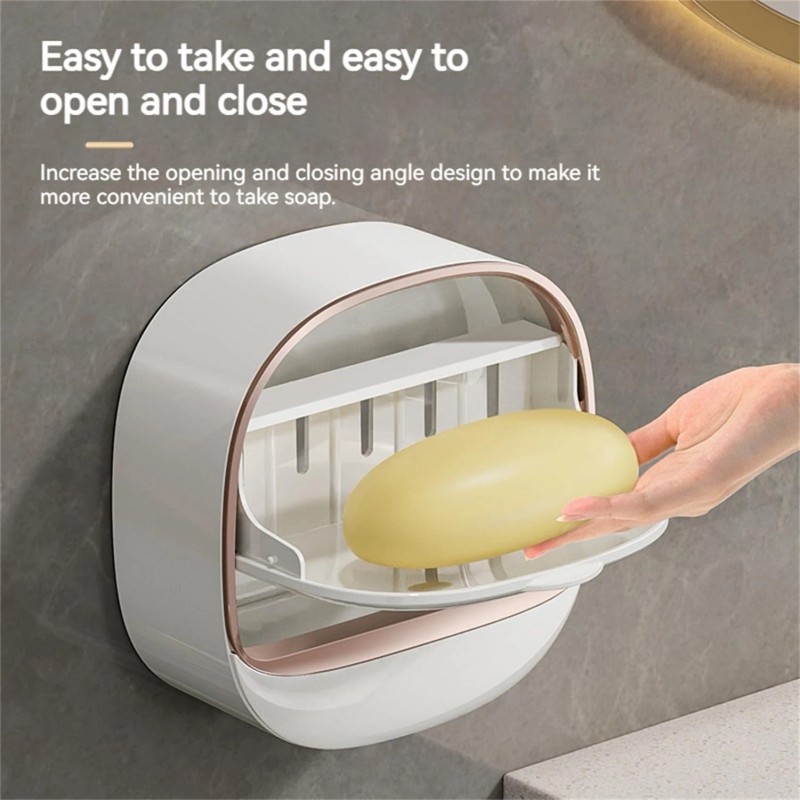 Unbranded Soap Dish with Drainage Box, Wall Mounted Soap Holder