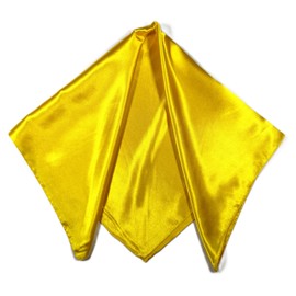 Shanlin Paisley Pattern Silk Feel Satin Square Scarf Bandanas (23.5"X23.5") (Solid-Yellow)