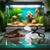 Reptile Feeding Tool, Black Spoon-Shaped Scooper with Clamp Tips, Terrarium