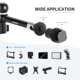 NEEWER Improved Super Clamp and 11 Inch Magic Arm Compatible with SmallRig Camera Mounts/Clamps for Additional Monitor/LED Light/Webcam Extensions, Max. Load 4.4 lbs/2 kg, ST20