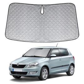 Sonnenschutz Auto Frontscheibe Ersatz für Skoda Fabia 2015-2022, Auto Windschutzscheibe Sonnenschutz Innen, Faltbar Sonnenschirm Auto UV Schutz Reflektierender Staub Schutz Sonnenschutzfolie
