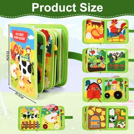 AYESY Montessori Sensory Toys Activity Board, Busy Board Sensory Toys for Babies, Learning Fine Motor Skills Toddler Travel Toys, Gifts for Boys Girls, for 1 2 3 4 5 Year Old Girls & Boys-Farm Animals