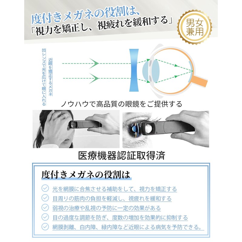 [CEETOL] メガネ 眼鏡 近眼メガネ 近視 チタン製 度付き 度入り 度あり メンズ