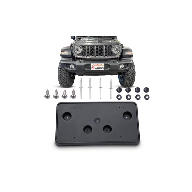 WOZUA Front Bumper License Plate Bracket Mount Holder for 2018