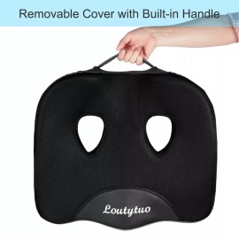 LOUTYTUO Seat Cushion Pillow,100% Memory Foam and Washable Cover,for Office C...