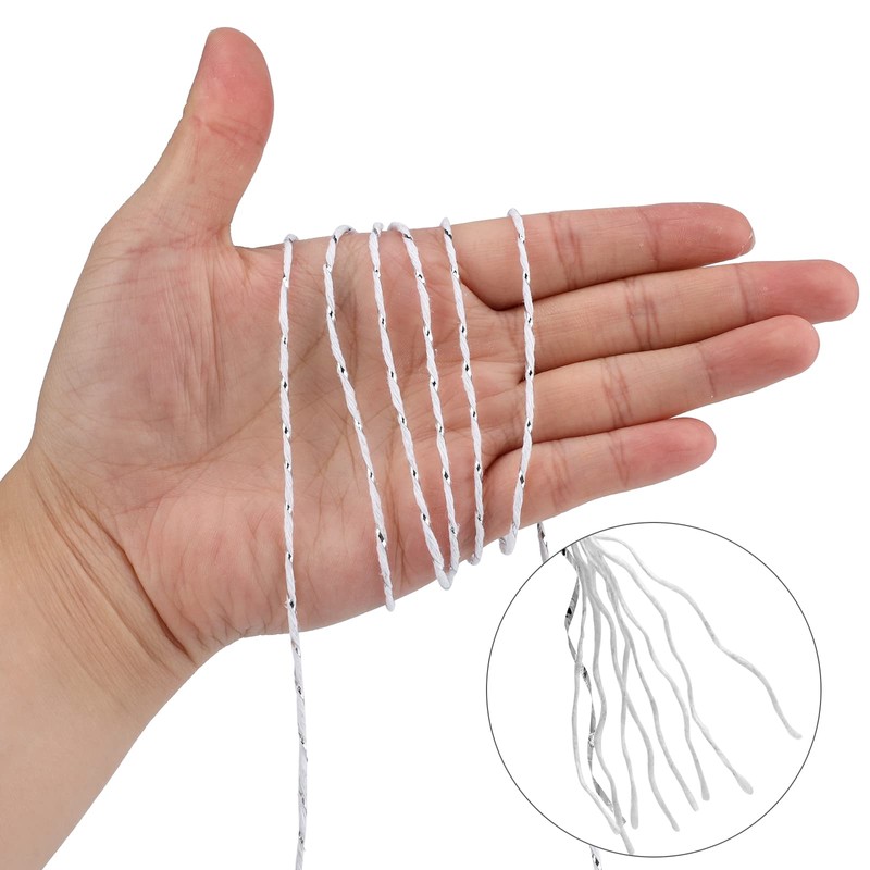 G2PLUS Christmas String for Gift Wrapping, White Cotton Twine with