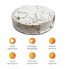 7PCS Drink Coaster Reversible Leather Round Platinum Marble Appearance 10cm