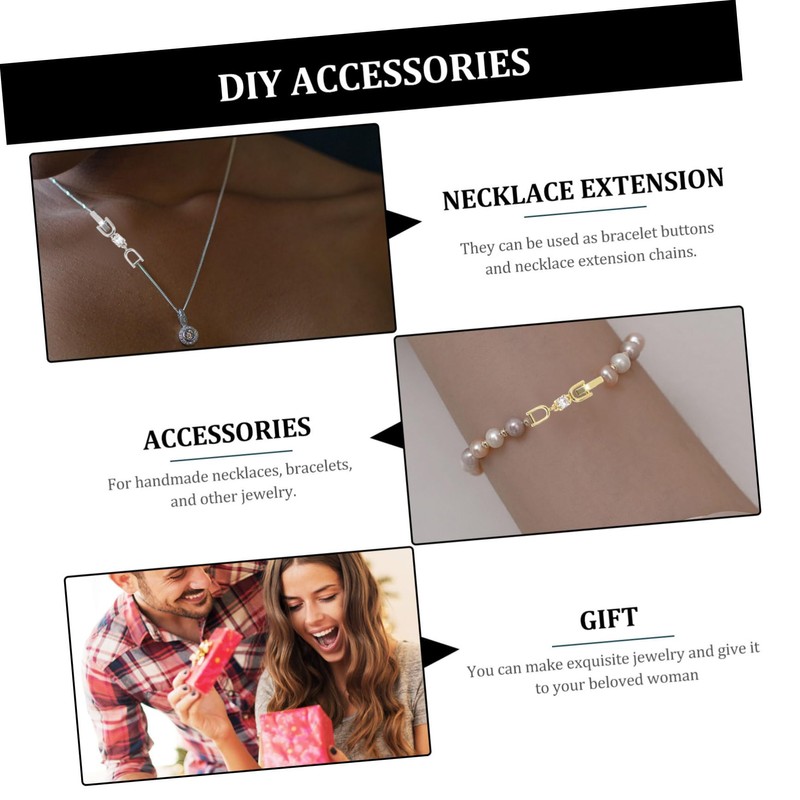 COHEALI Elegant Jewelry Decoration Buckles 12pcs Extension Chains for DIY