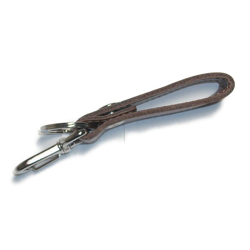 Leather Workshop Satou Key Ring, Genuine Leather, Belt Loop, Nickel,