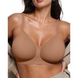 OEAK Bralettes for Women No Padding Comfortable Wireless Bras Seamless Bralette No Underwire Bra Cute Everyday Tshirt Bras Sienna XXL