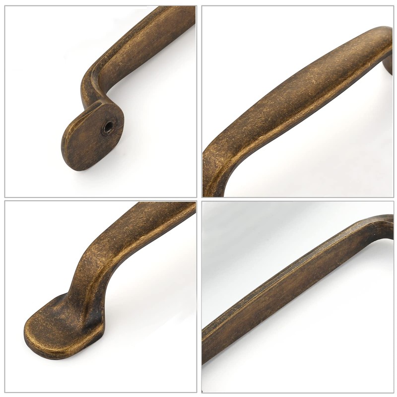 FURNIWARE 5Pack Antique Brass Kitchen Cupboard Handles, Cabinet Hardware Drawer