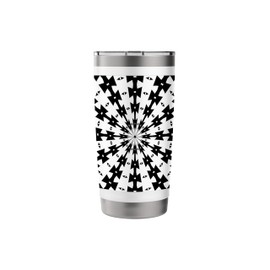 Starlight Beam With Dovetail Pattern Black On White Stainless Steel Insulated Tumbler
