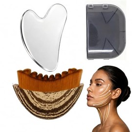 Inoxidable Kit Cepillo Facial Contorno Linfático Reducir Hinchazó