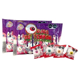 Malvavisco Ojos de Terror | 2 pack, 2 bolsas de gomitas de 300g c/u, cada bolsa con 55 piezas | Dulces halloween, gomitas para Día de Muertos