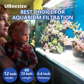 UBeesize Aquarium Filter Media Floss, 6 ft Cut to Fit Pond Filters for Outdoor Ponds and Fish Tank, High Efficiency Aquarium Filter Material, No Dye and Reusable Filter Floss