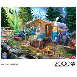 Buffalo Games - Jeff Haynie - Mountain Retreat - 2000 Piece Jigsaw Puzzle for Adults Challenging Puzzle Perfect for Game Nights - Finished Puzzle Size is 38.50 x 26.50