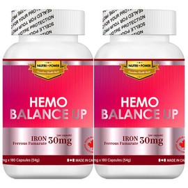 Nutri Power Hemo Balance Up Women Men Iron Non-heme Iron 300mg 180 Capsules 2 Bottles 12 Months Supply High Volume Large Capacity Launching Discount / 헤모밸런스업 여성 남성 철분 비헴철 300mg 180캡슐 2병 12개월분 철분제 고용량 대용량 론칭기념 할인