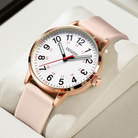 DIZIZID Nurse Watch for Medical Professionals and Students, Military Time Waterproof Luminous Easy Read Dial, 24 Hour with Second Hand, Colorful Silicone Band, Wrist Watches for Women, Men, Doctors