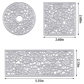 Estivaux Flowers Rectangular Frame Die Cuts for Card Making, Square Circle Background Cutting Dies Geometric Floral Dies Stencils Embossing Template for Scrapbooking DIY Cards Album Crafts Supplies