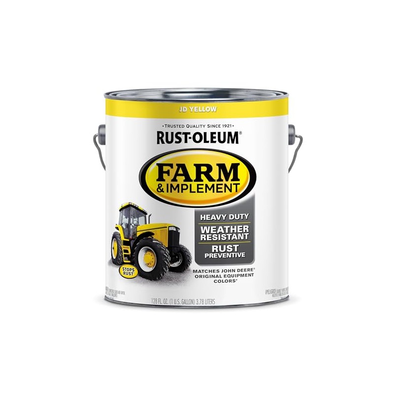 Rust-Oleum 280175 Farm & Implement Enamel Paint, Gallon, JD Yellow