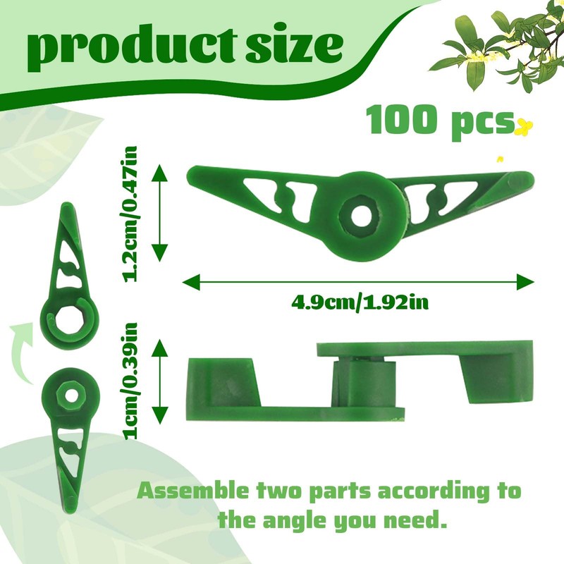 dellyy Pack of 100 360° Adjustable Plant Bender, Plant Clips