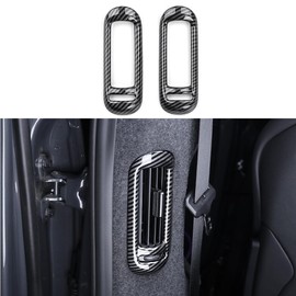 JUIVEEL Carbon Fiber Style Inner B-Pillar AC Air Vent Outlet Panel Cover, Air Conditioner Outlet Trim Frame Compatible with Hyundai Ioniq 5 N Accessories