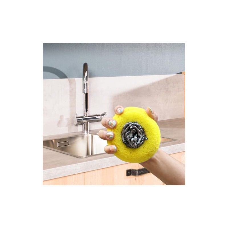 Esponja con Fibra de Acero Inoxidable para Cocina Industrial, Uso
