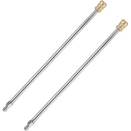 YUET 2Pcs Pressure Washer Extension Wand, Extension Lance (16"/40cm) 1/4 Inch Quick Connect, Washer Elbow Rod Water Pumps Kit 4000 PSI (Straight Set) 16 Inch Stainless Steel Power Washer Lance, 2 Pack