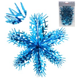 Christmas Concepts® 16” (1.3ft) Large Foil 3D Snowflake Hanging Decoration – Christmas Trimming (Turquoise)