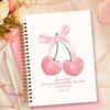 JXREQ Coquette Pink Cherry Bow Christian Notebook, Luke 1:45 Bible