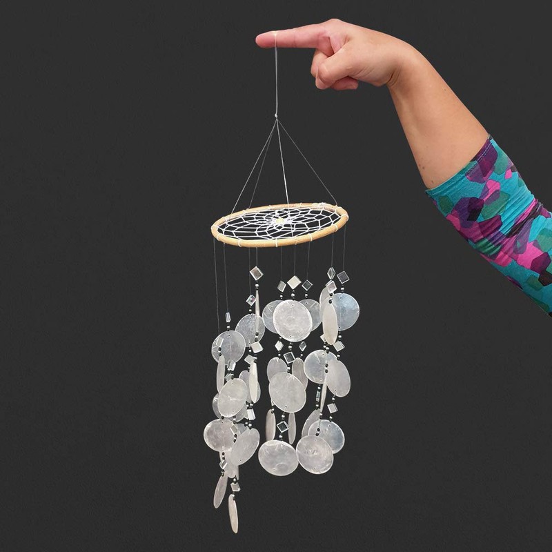 VIE Naturals Windchime 45 cm Hanging Height, White Capiz Shells