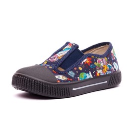 Nordan 910550 Comfortable and Non-Slip Children's Textile Shoes for Walks, Nursery and Home, Dark blue 5399, 26 EU