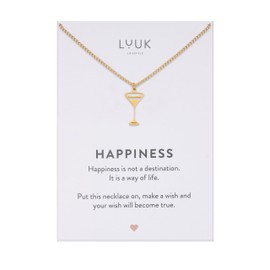 LUUK LIFESTYLE Delicate Necklace with Pendant Made of Waterproof Stainless Steel, Gift for Women, Modern Jewellery Design, in Silver, Gold and Rose, Stainless Steel