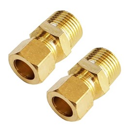 2 PC - Compression Brass Fitting 1/2" OD Tube X 1/2" NPT Male Pipe