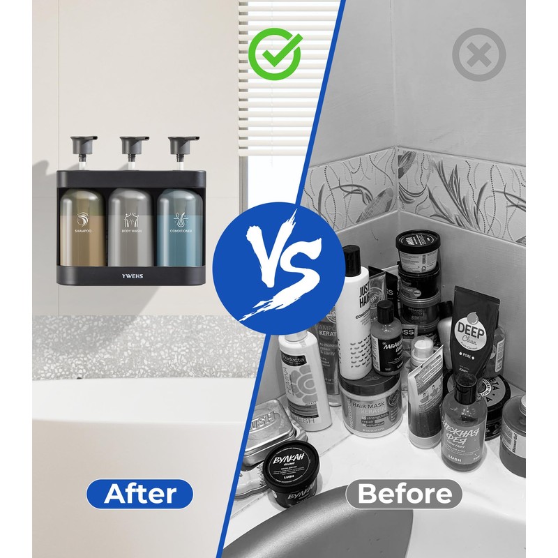 YWEHS Shampoo Dispenser for Shower Wall Mounted, Shower Soap Dispenser