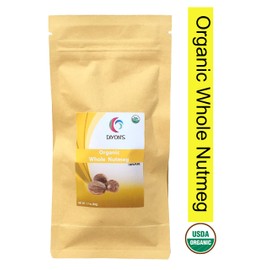 Organic Whole Nutmeg 1.7 oz, Premium grade ( stand up resealable pouch )