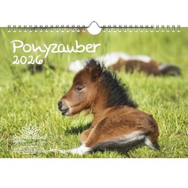 Ponyzauber DIN A4 Calendar for 2026 Pony and Foal Gift Set Contents: 1 x Calendar, 1 x Christmas Pendant, 1 x Greeting Tag (Total 3 Pieces)