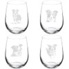 MIP Set of 4 Wine Glass Gift Border Collie Collection