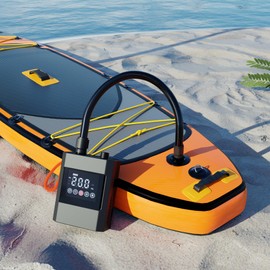 20PSI SUP Air Pump, CYCLAMI High Pressure Smart Rechargeable Battery-Powered, Electric Paddle Board Pump Auto-Off &12V DC Car Connector for Stand Up Paddle Boards,Surfing Kite, Tent