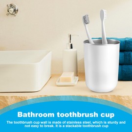 Bathroom mouthwash stainless steel cup, 5-ounce metal glass - daily brushing cup, reusable small - wine, coffee cup, suitable for bathroom, home, office, and travel drinking water containers(white)