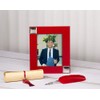 Mareli Table Photo Frame Tropical Faux Leather Red Suitable for