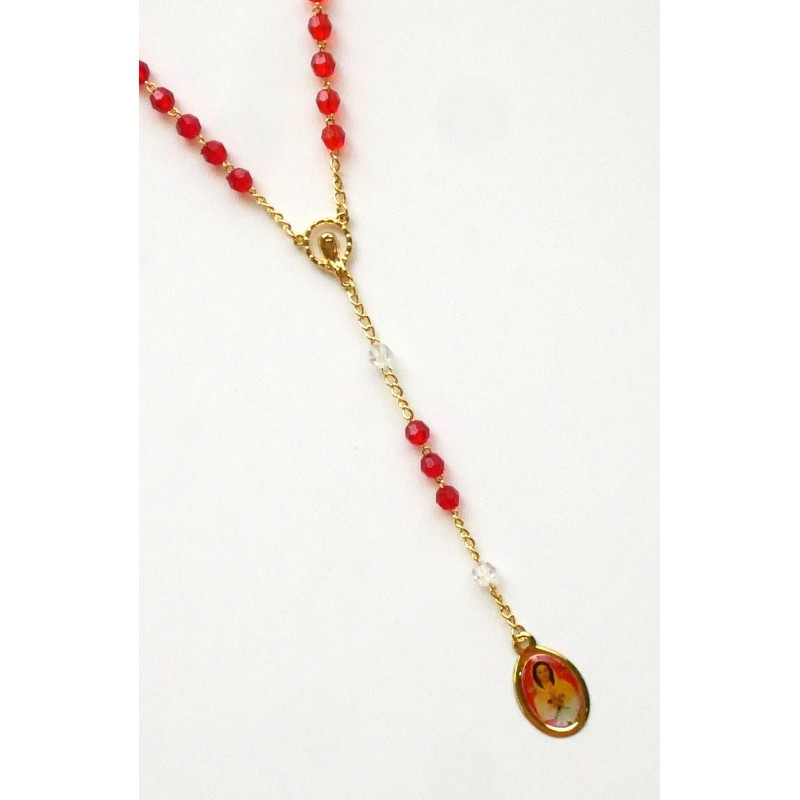 Rosa Mistica (Mystic Rose) Chaplet with Prayer Card - Spanish