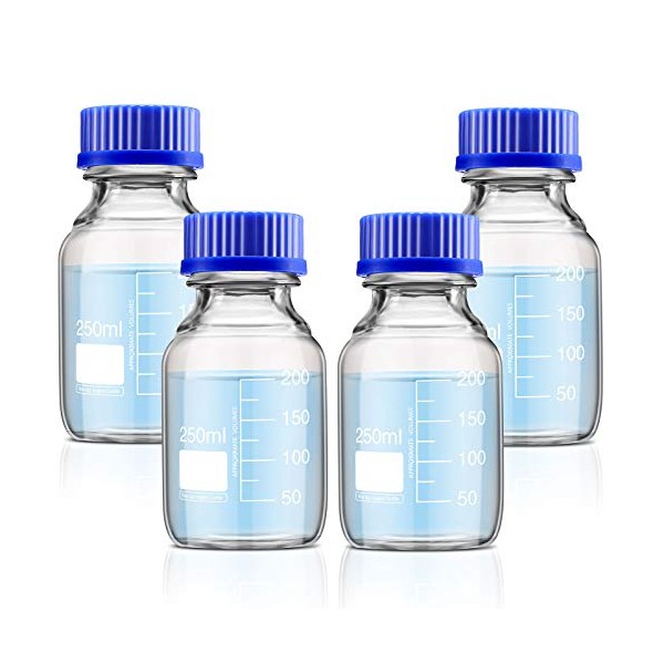 4 Pieces Round Media Storage Bottles Storage Glass Bottles with