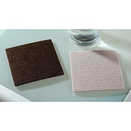 Felt Coasters, Set of 4, Square, Beige