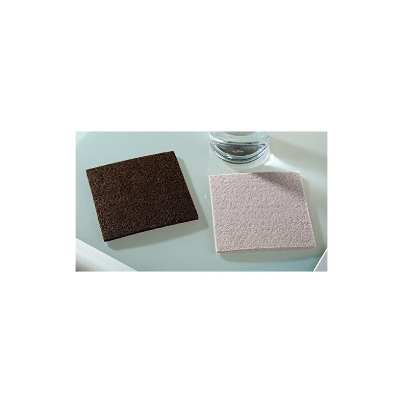 Felt Coasters, Set of 4, Square, Beige