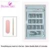False Nails Bling Art Silver Gel French Squoval 24 Fake