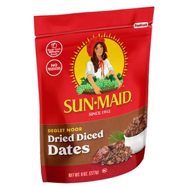 Sun-Maid California Chopped Dates | Resealable Bag | 8 Ounce | Whole Natural Dried Fruit | No Artificial Flavors | Non-GMO 8 Ounce (Pack of 5)